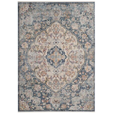 Safavieh Illusion Power Loomed Medium Rectangle Area Rug, Cream and Blue - 5 x 8 ft. ILL711M-5
